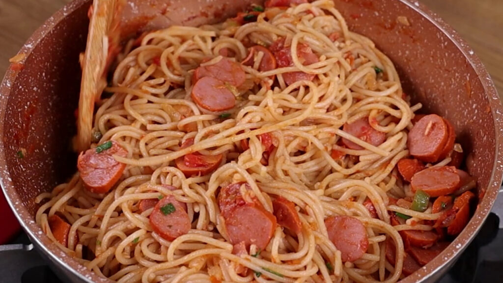 receita rápida de espaguete