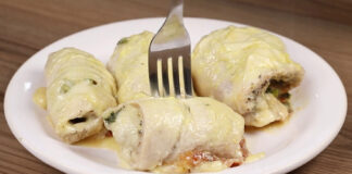 Frango recheado fácil e rápido