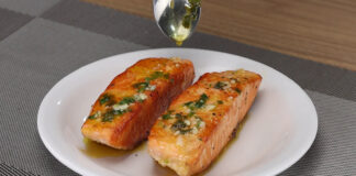 Salmão frito