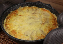 Batata com carne moída e queijo muçarela