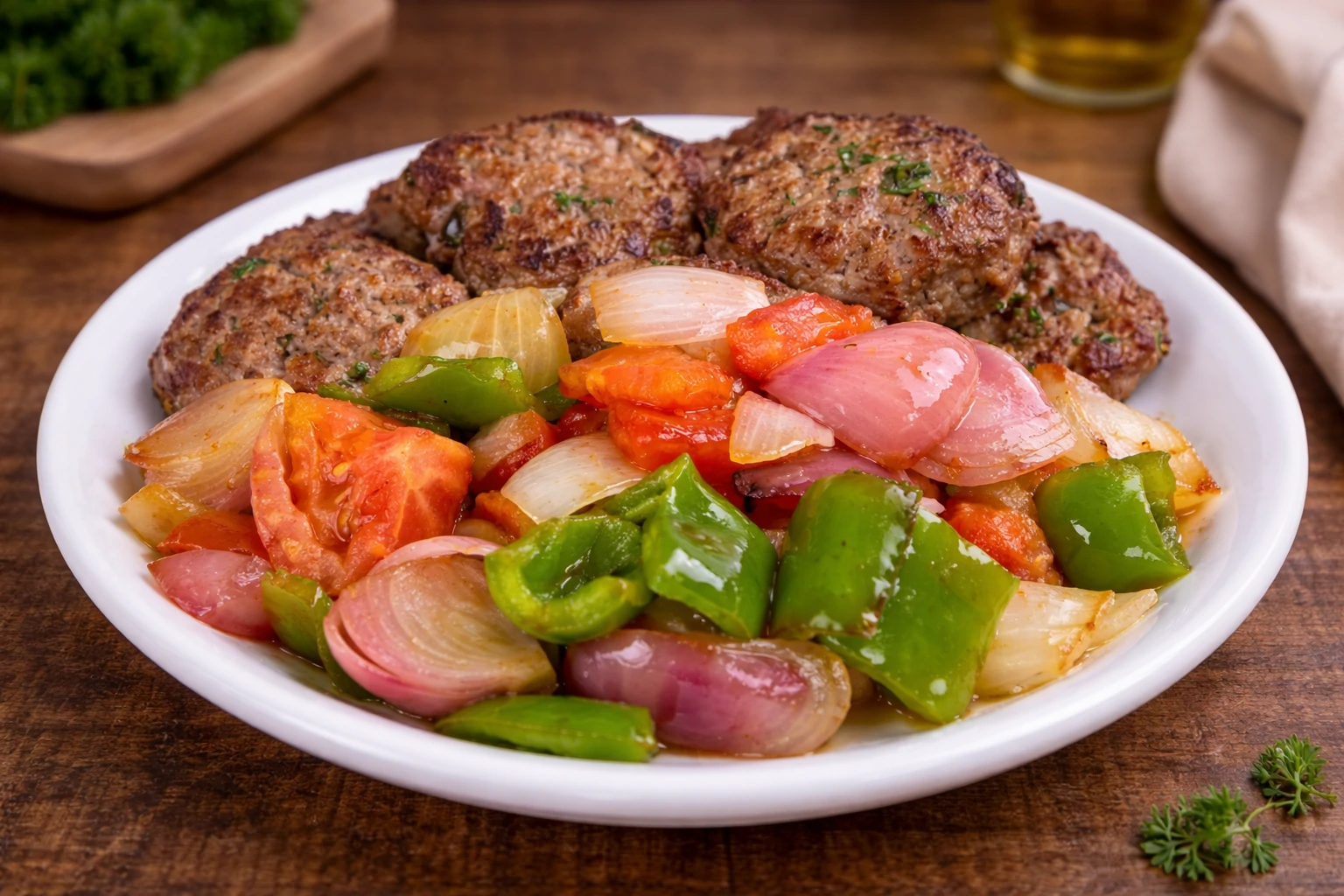 Albóndigas de carne con verduras salteadas - Super Receitas
