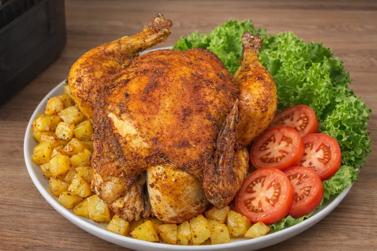 Poulet rôti aux pommes de terre à la friteuse à air - Super Receitas