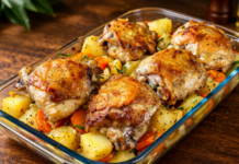 Sobrecoxa de Frango com Batatas ao Molho Agridoce