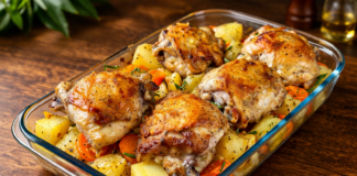 Chicken Thighs with Potatoes in Sweet and Sour Sauce