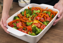 Salada de brócolis colorida e saudável