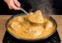 Hähnchen in cremiger Erdnusssauce