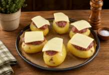 Batatas Recheadas com Almôndegas e Queijo