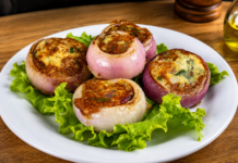 Omelette di anelli di cipolla ripieni