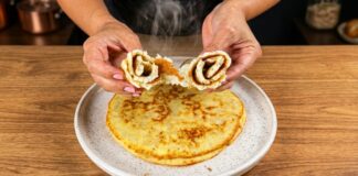 Pancake alla banana senza frumento con crema di formaggio