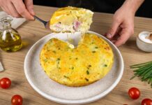 Jambonlu ve Peynirli Tavada Dolma Patates