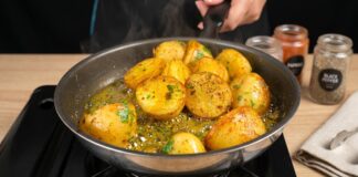 Batatas Douradas na Manteiga com Alho e Limão
