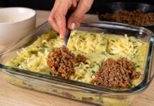 Carne Moída com Batatas Cremosas e Muçarela ao Forno