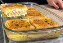 Lanche de Forno com Pão, Ovos, Presunto e Queijo